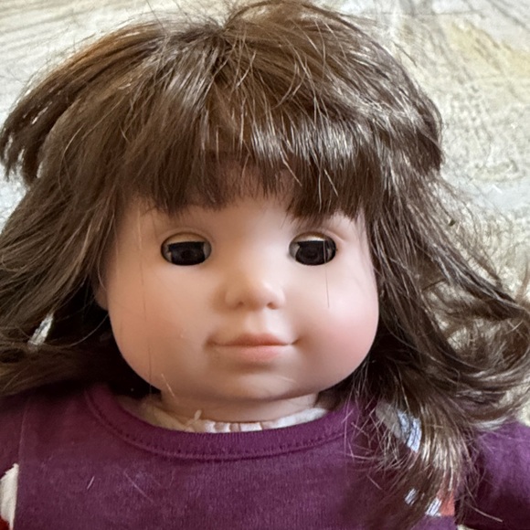 American Girl Bitty Baby Girl Doll Brown Hair Brown Eyes in fox pajama - Picture 2 of 8